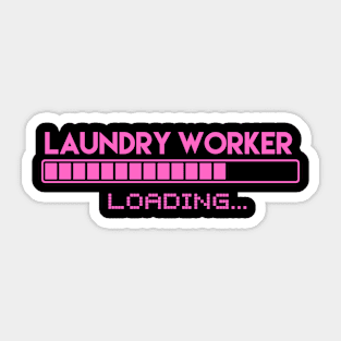 Laundry Worker Loading Sticker